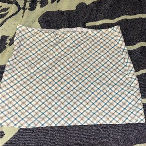 Princess Polly Blue and White Plaid Mini Skirt